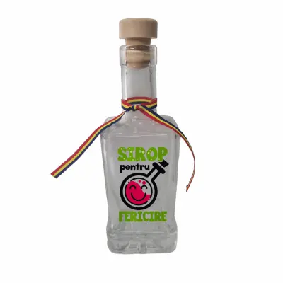 Sirop pentru fericire, sticla cu mesaj patrata, 250 ml, model divgs318 32